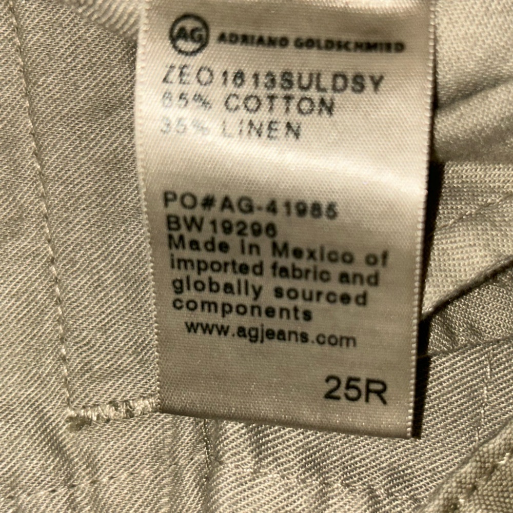 Ag Adriano Goldschmied Womens Olive Green Caden Tailored Trouser Chino Pants 25R - Picture 10 of 10